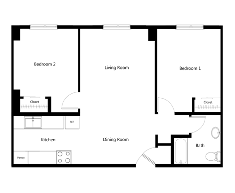 Two Bedroom Senior Apartment at Sycamore Senior in Oxnard CA